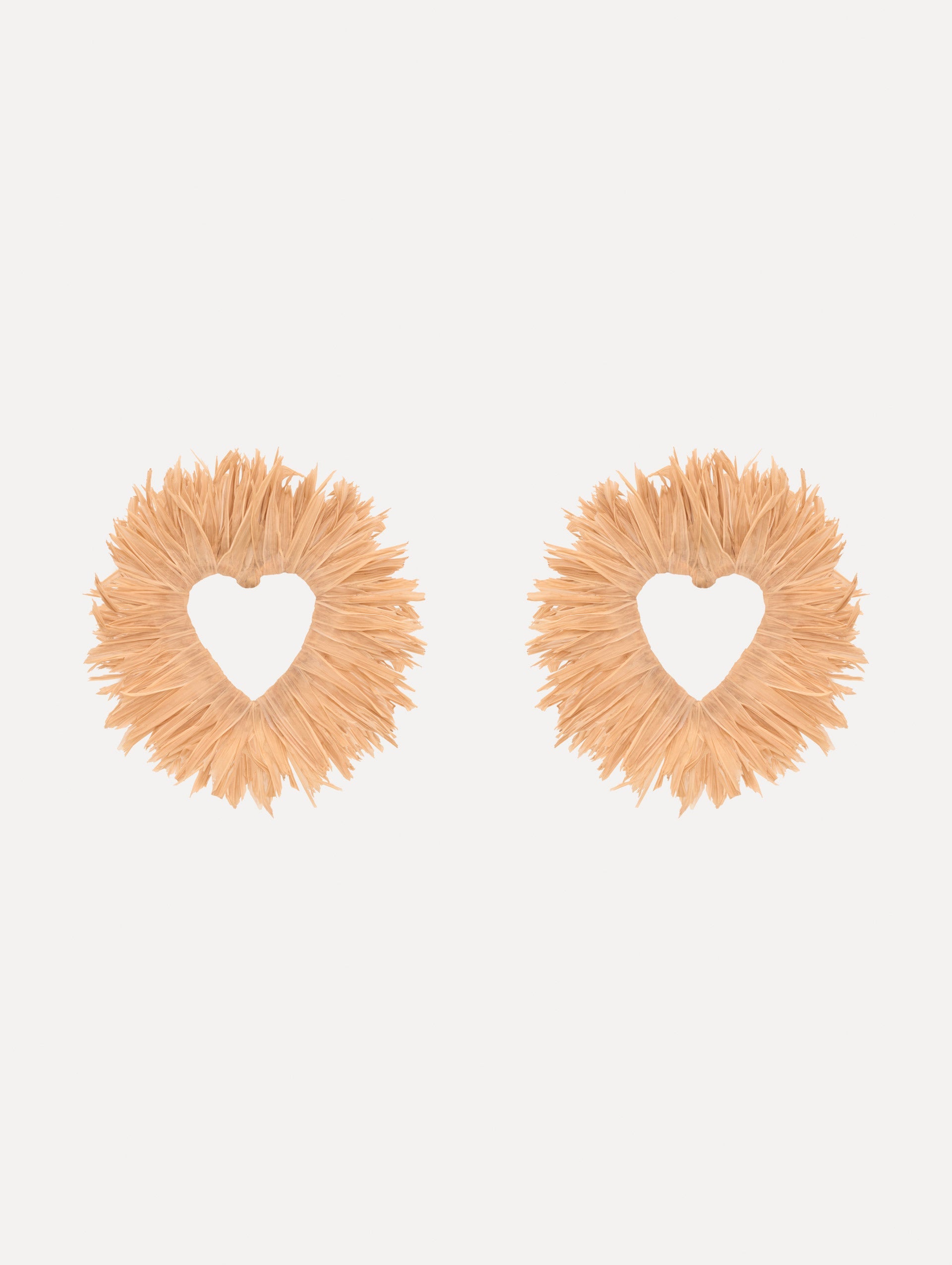 Oscar de la Renta Raffia Heart Earrings