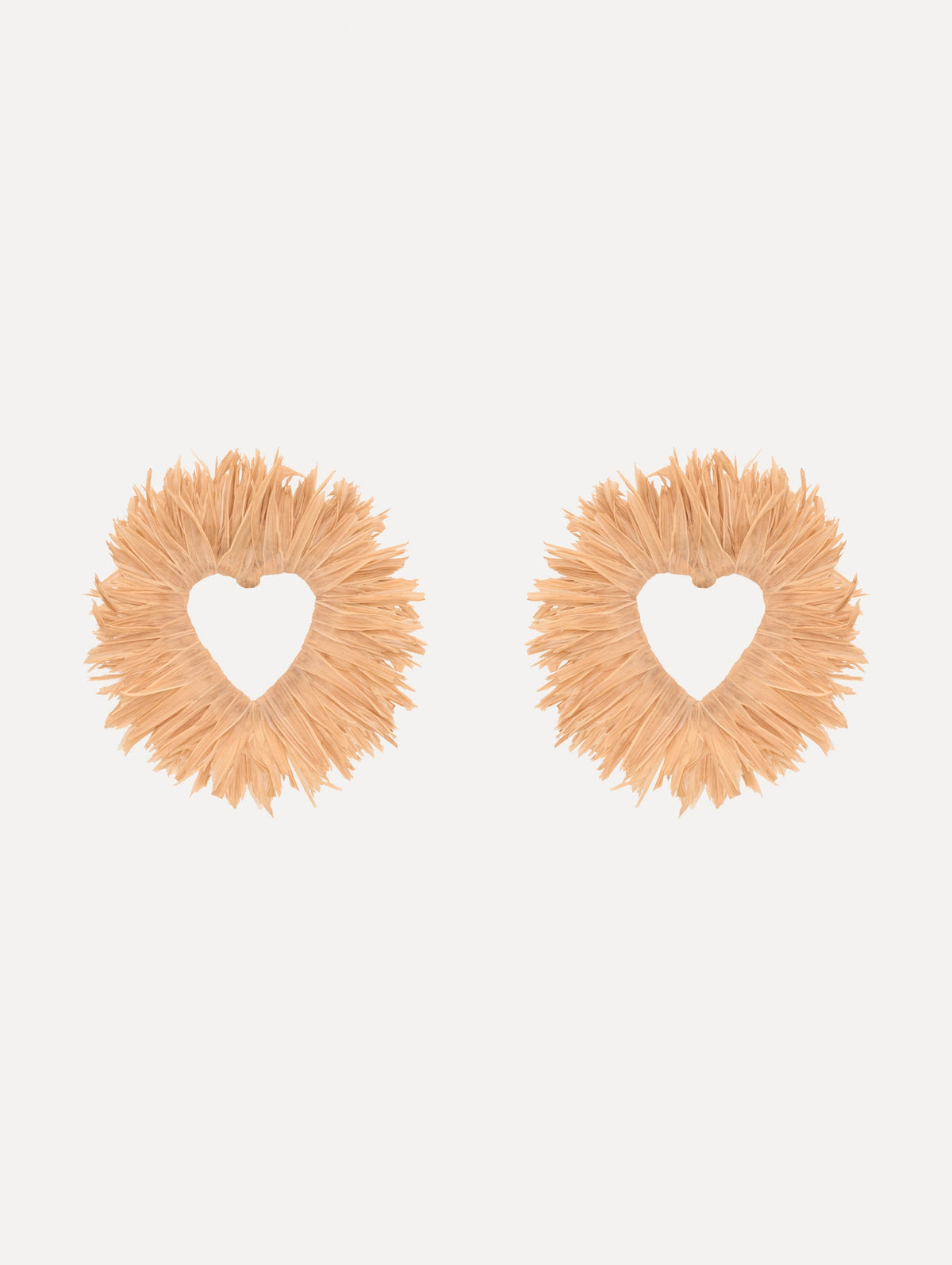 Oscar de la Renta Raffia Heart Earrings