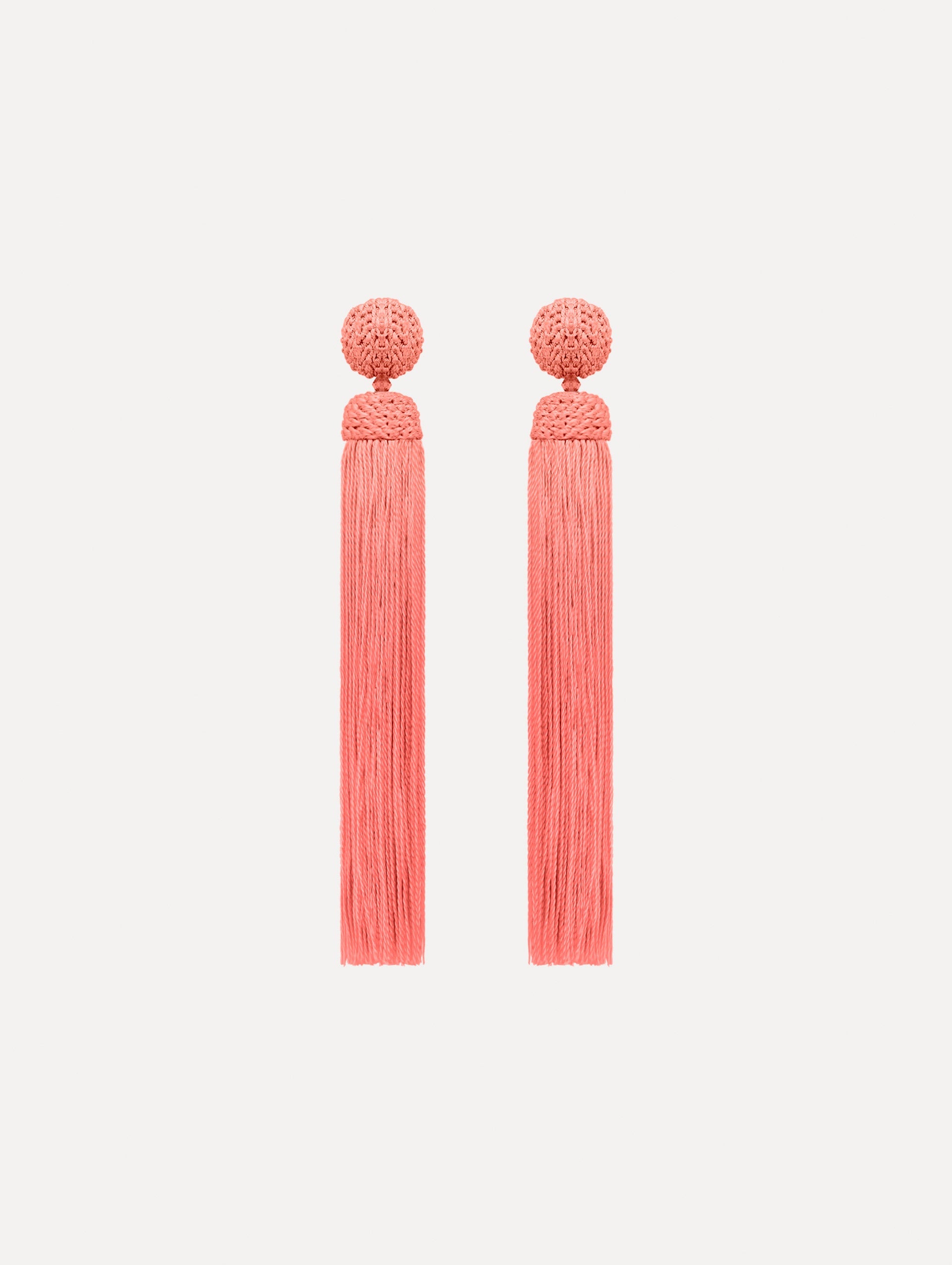 Oscar de la Renta Silk Rope Tassel Clip-On Earrings