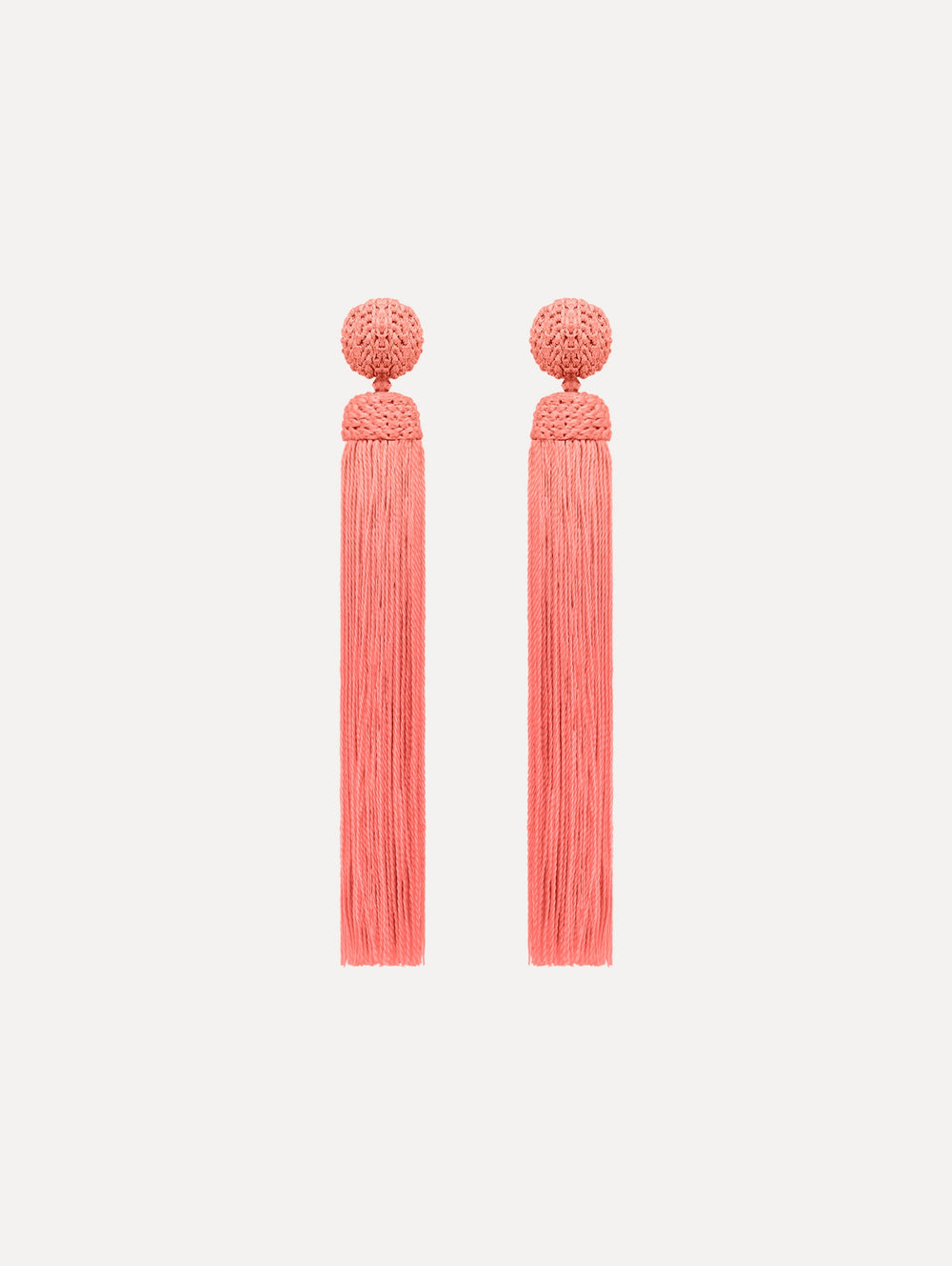 Oscar de la Renta Silk Rope Tassel Clip-On Earrings