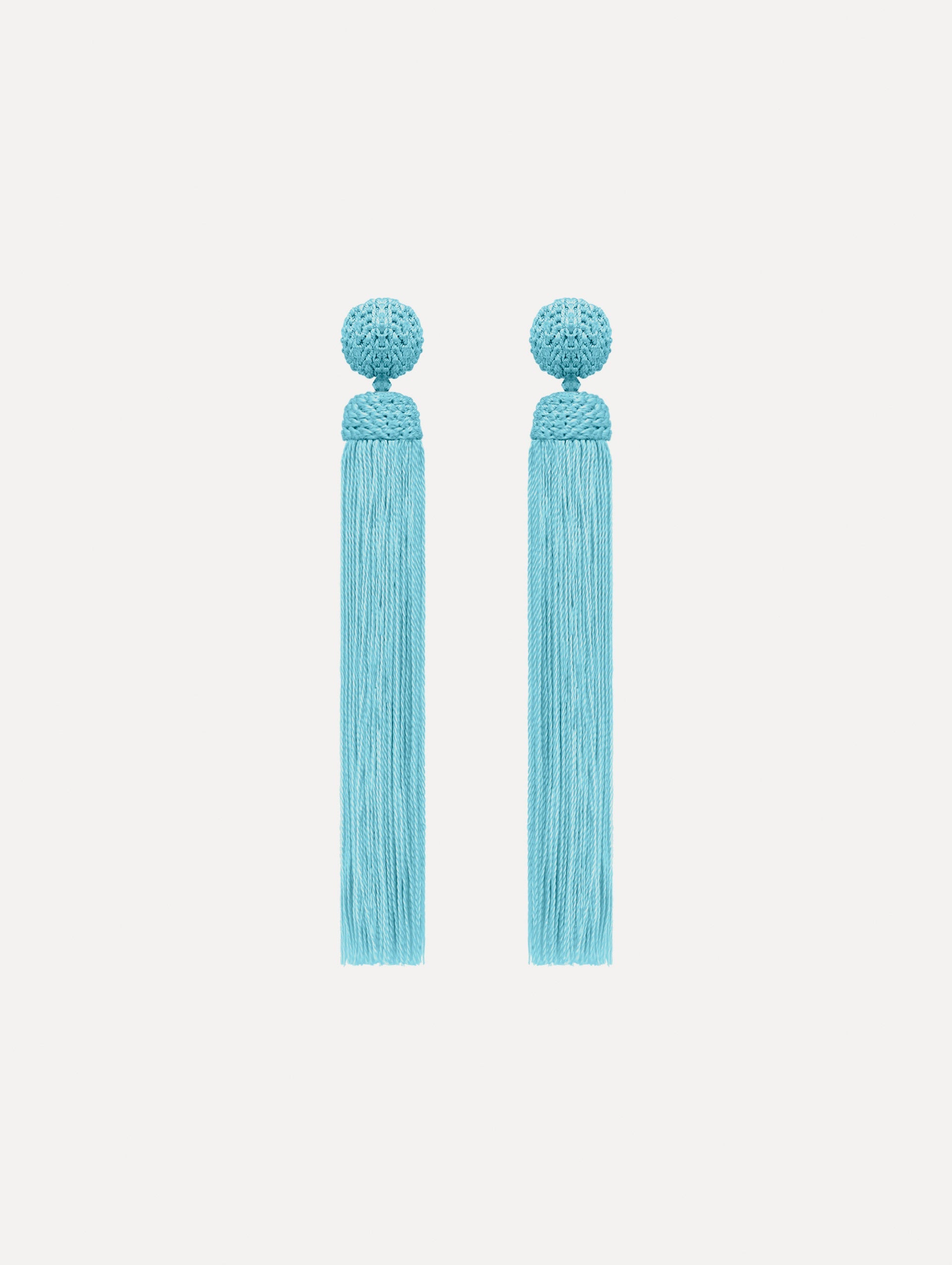 Oscar de la Renta Silk Rope Tassel Clip-On Earrings