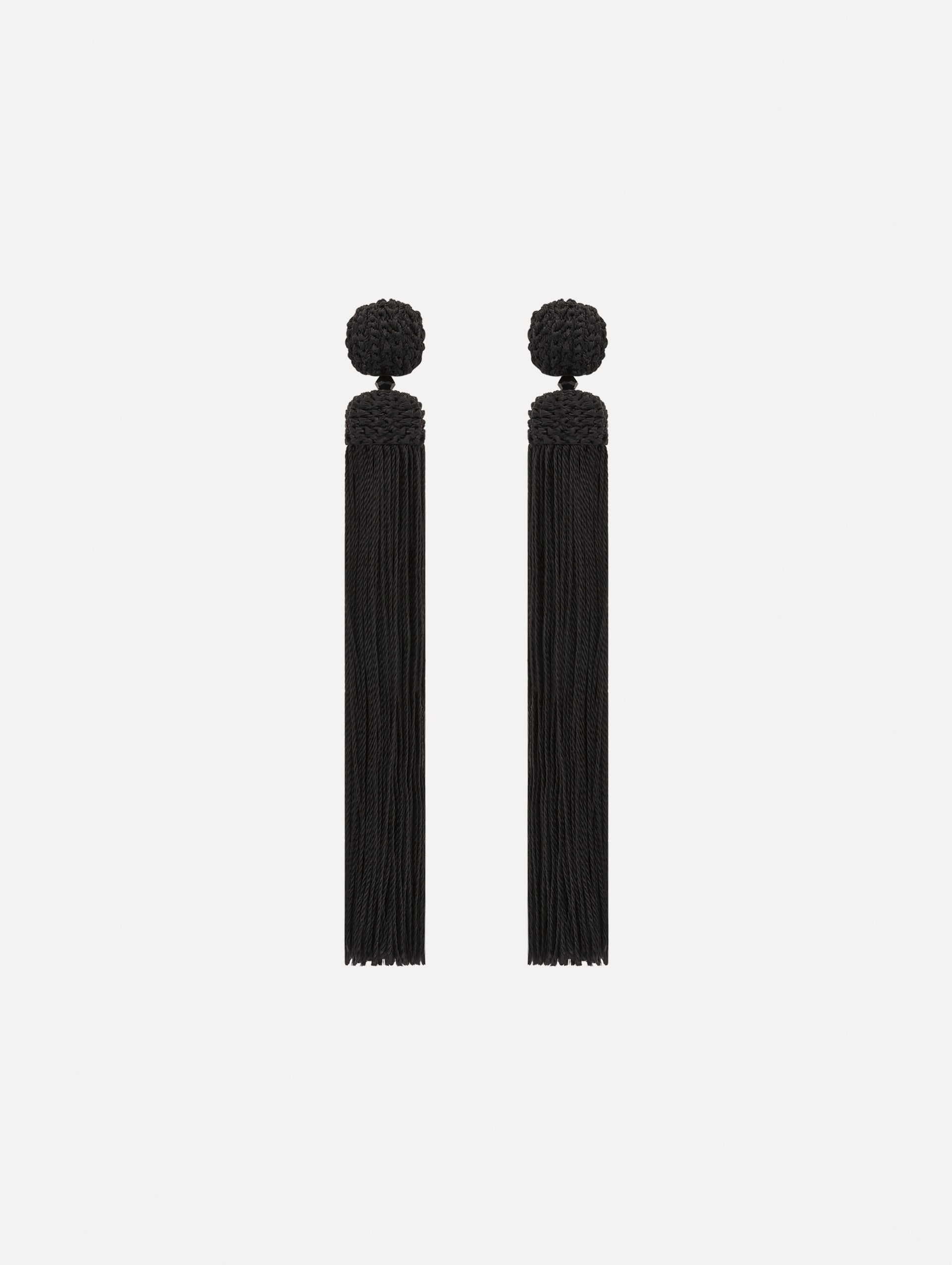 Oscar de la Renta Silk Rope Tassel Clip-On Earrings