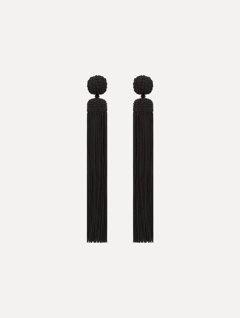 Oscar de la Renta Silk Rope Tassel Clip-On Earrings