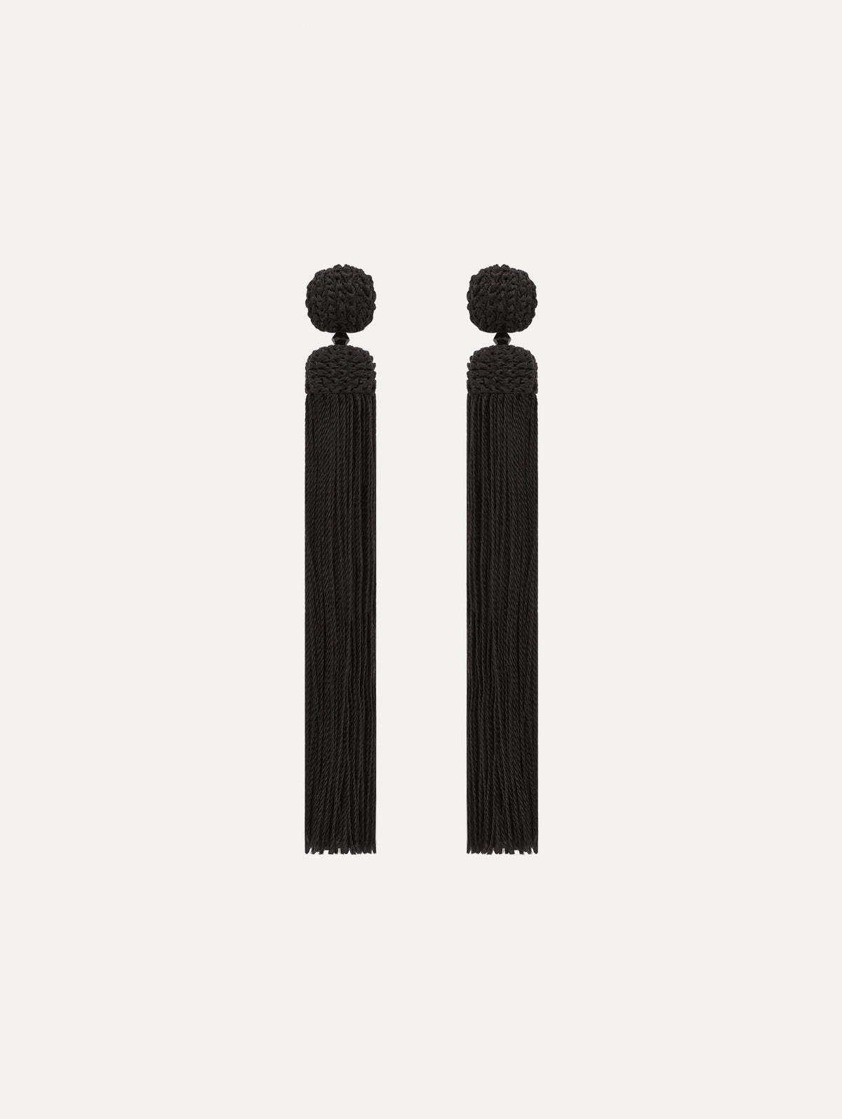 Oscar de la Renta Silk Rope Tassel Clip-On Earrings