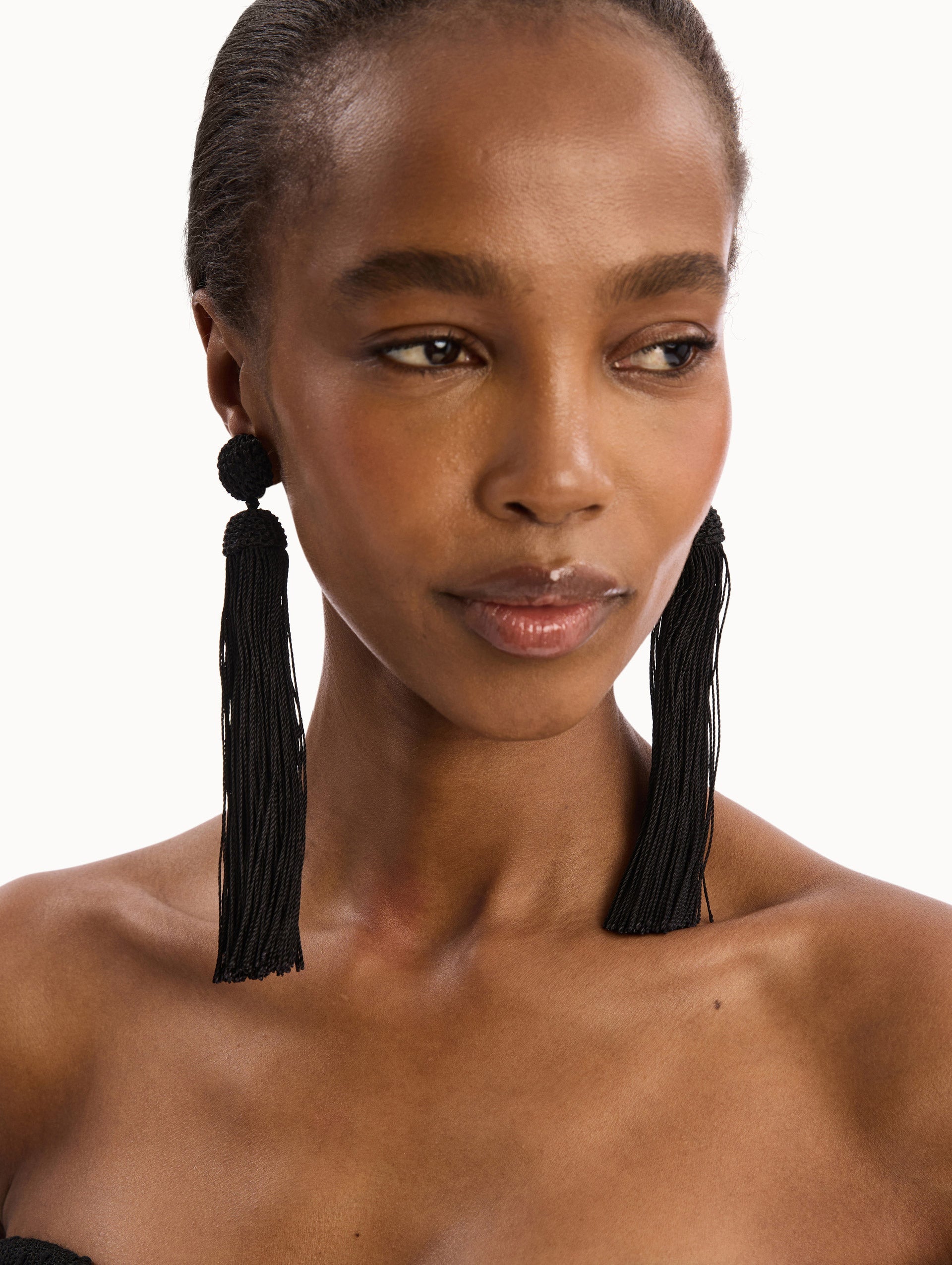 Oscar de la Renta Silk Rope Tassel Clip-On Earrings