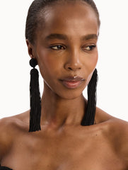Oscar de la Renta Silk Rope Tassel Clip-On Earrings