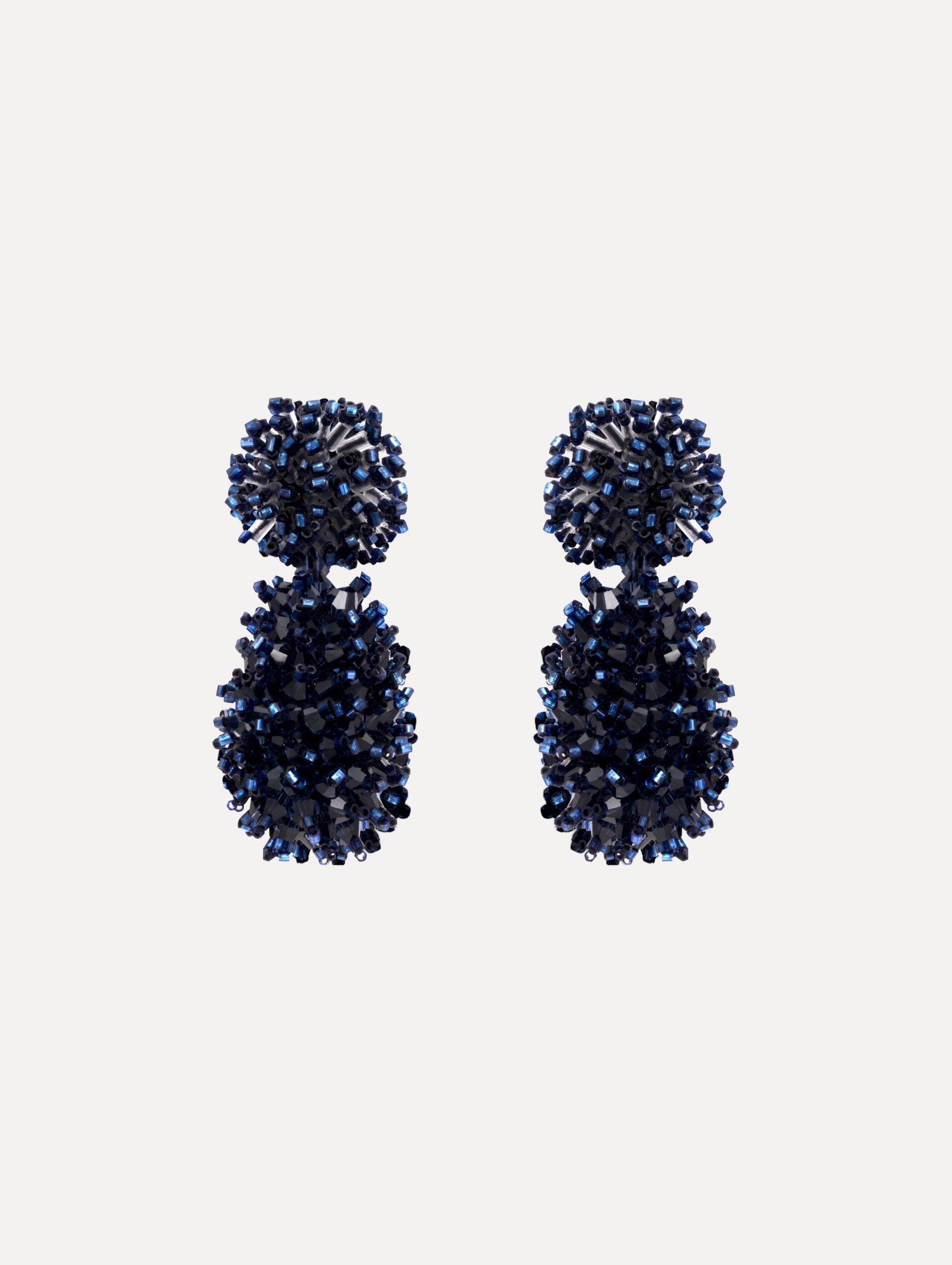 Oscar de la Renta Beaded Cluster Drop Earrings