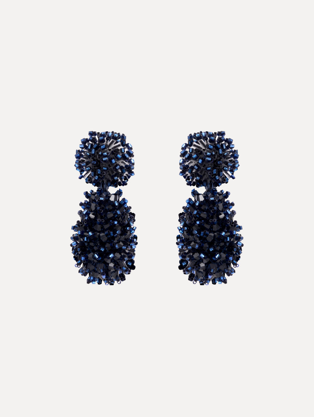 Oscar de la Renta Beaded Cluster Drop Earrings