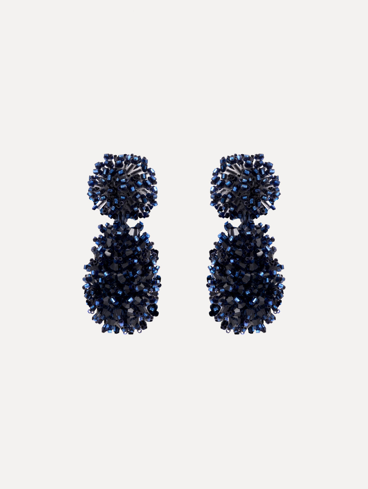 Oscar de la Renta Beaded Cluster Drop Earrings