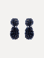 Oscar de la Renta Beaded Cluster Drop Earrings