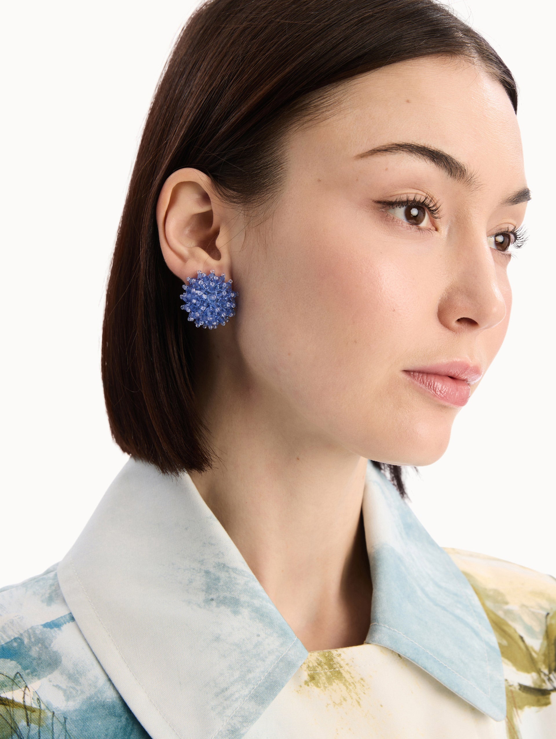Oscar de la Renta Beaded Cluster Earrings