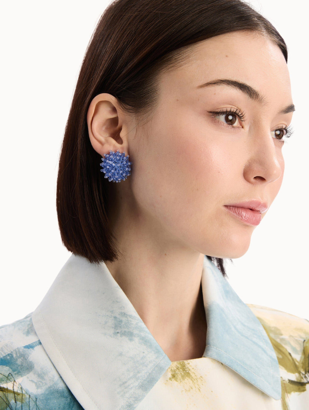 Oscar de la Renta Beaded Cluster Earrings