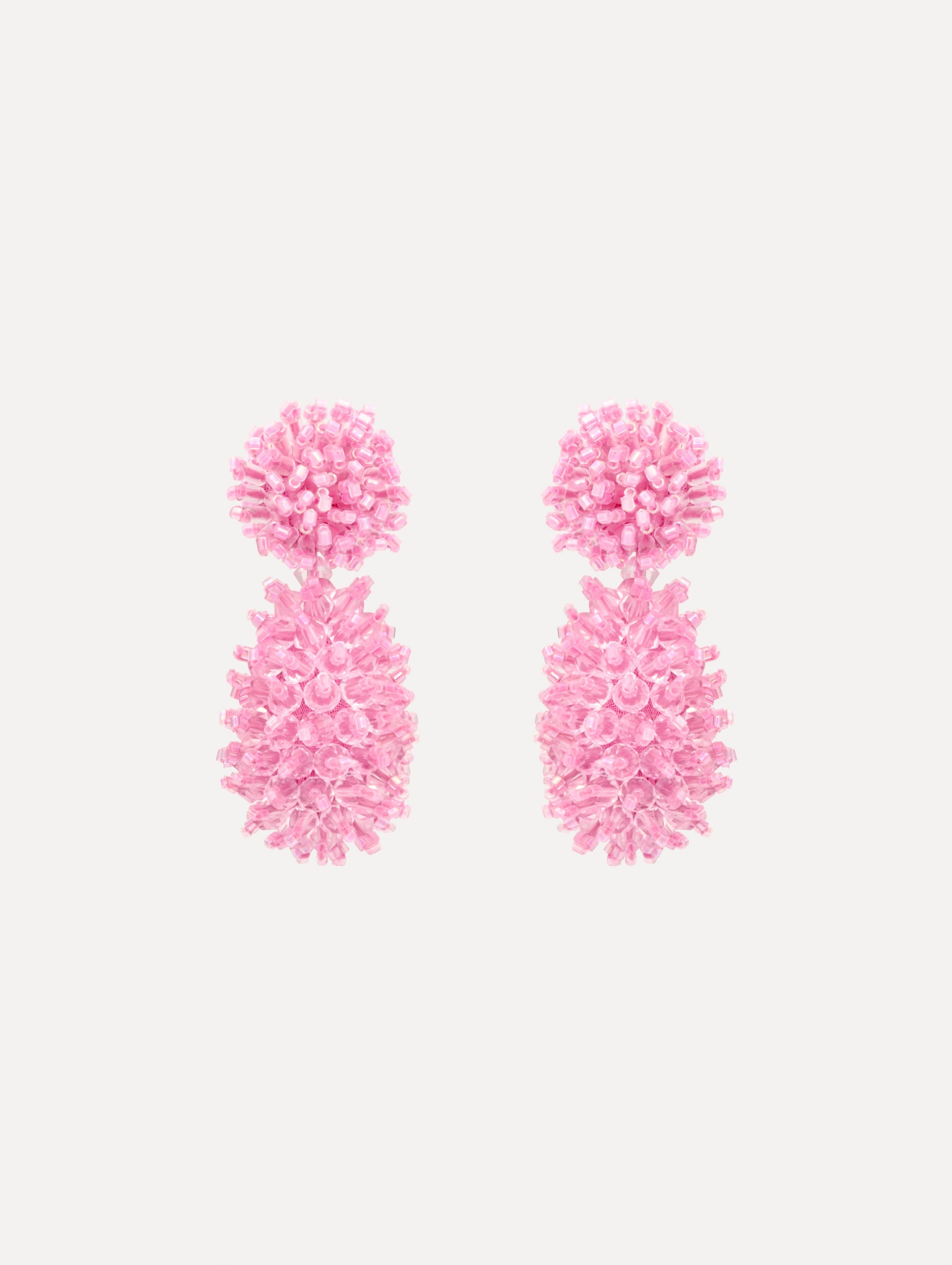 Oscar de la Renta Beaded Cluster Drop Earrings
