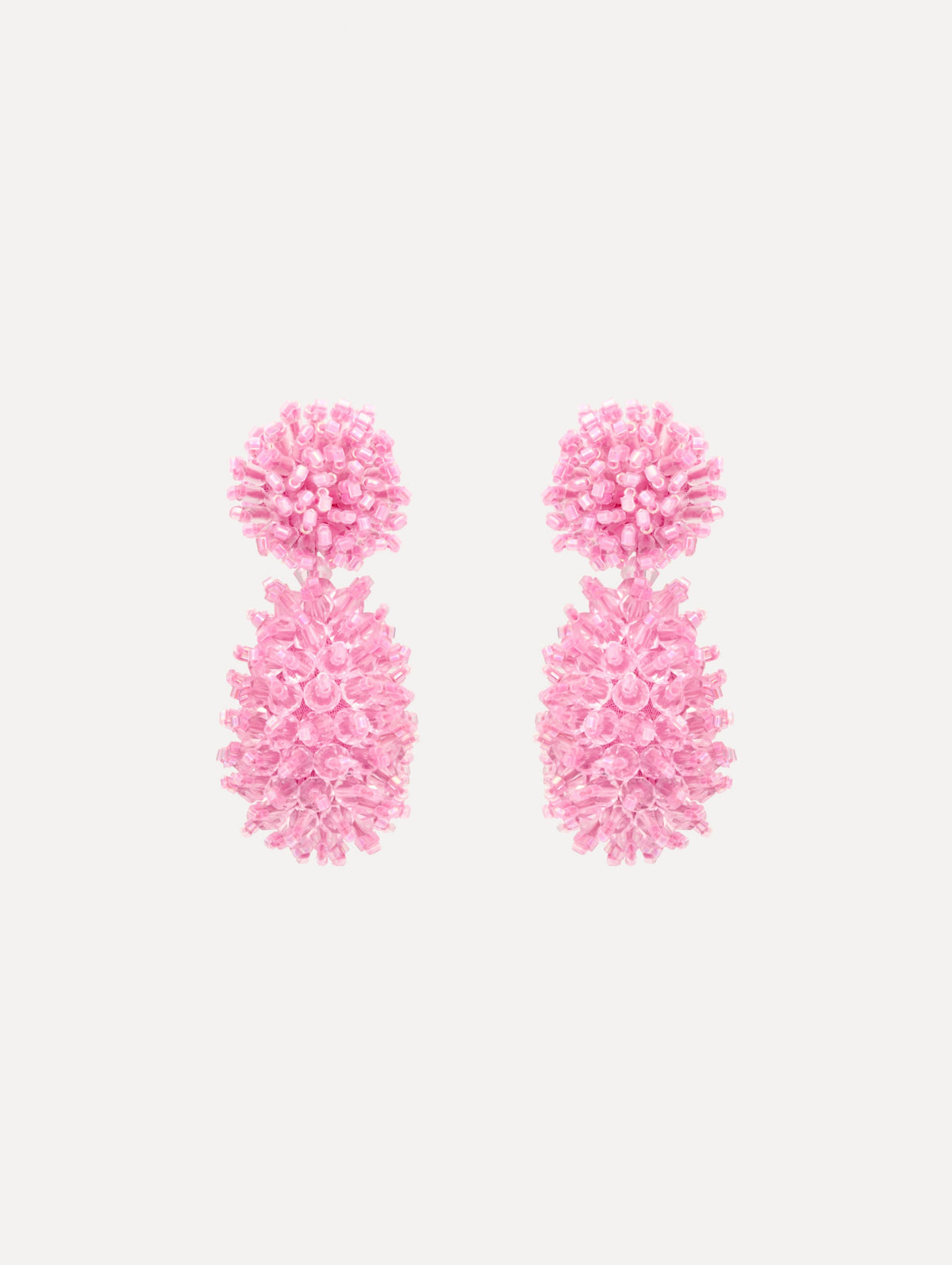 Oscar de la Renta Beaded Cluster Drop Earrings
