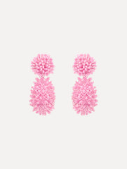 Oscar de la Renta Beaded Cluster Drop Earrings