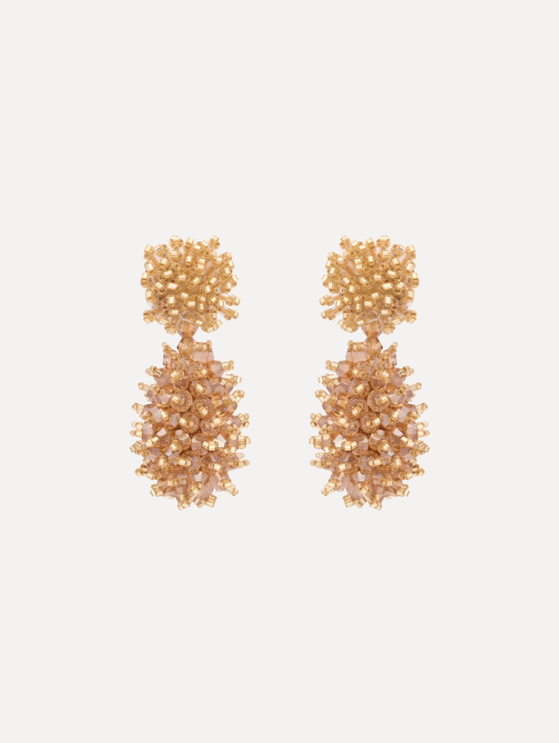 Oscar de la Renta Beaded Cluster Drop Earrings