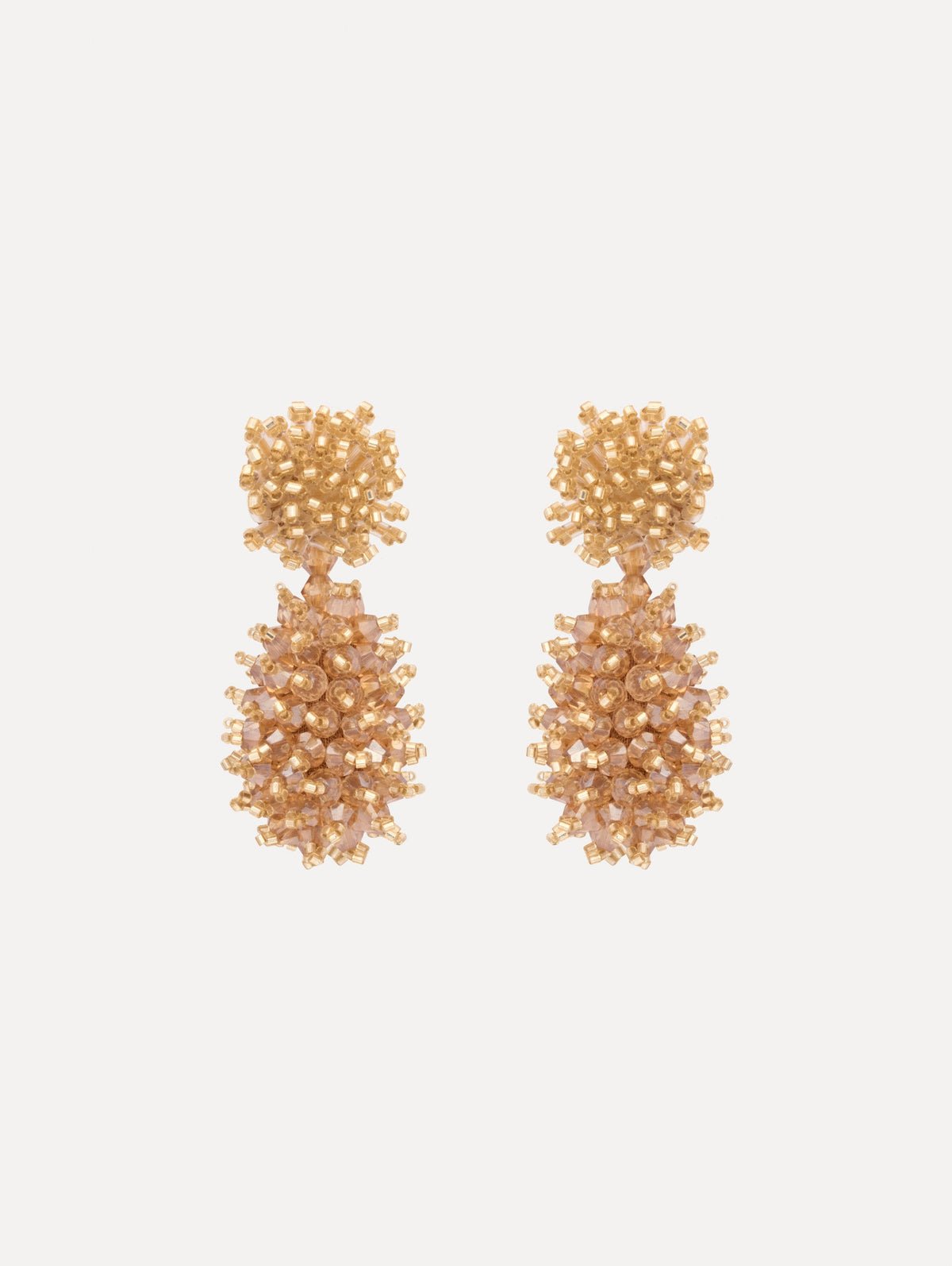 Oscar de la Renta Beaded Cluster Drop Earrings