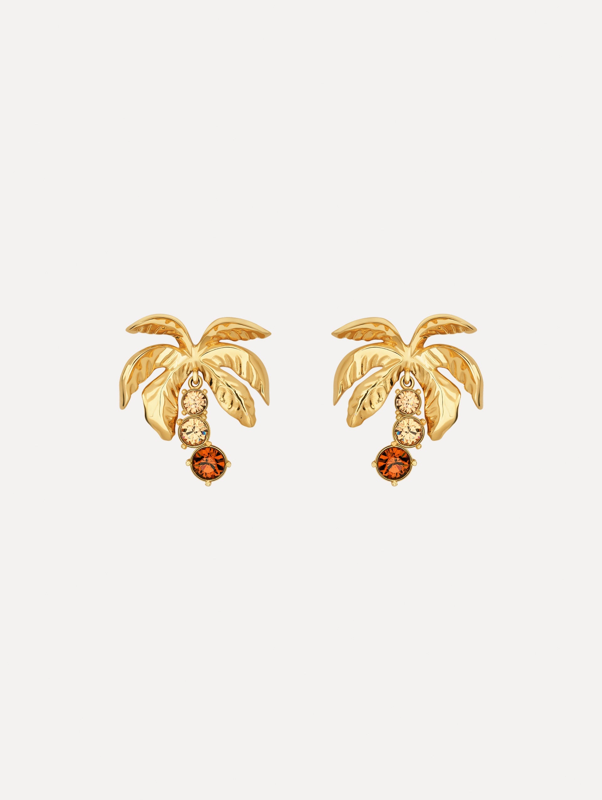 Oscar de la Renta Palm Tree Crystal Earrings