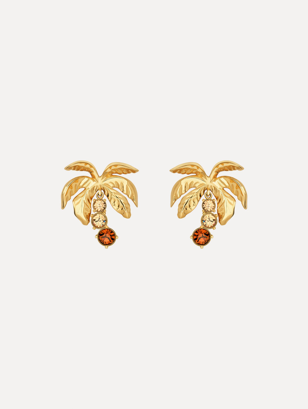 Oscar de la Renta Palm Tree Crystal Earrings