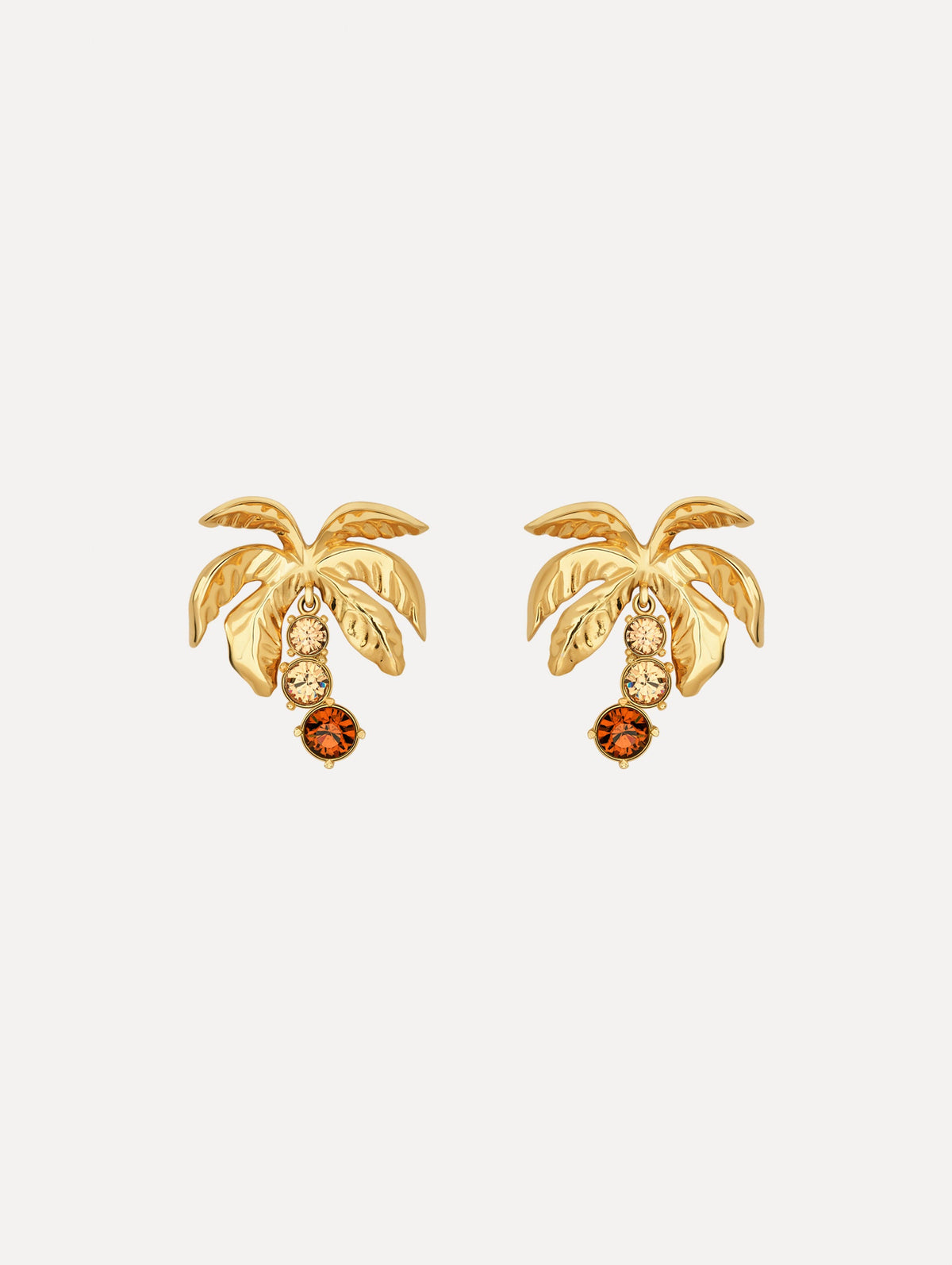 Oscar de la Renta Palm Tree Crystal Earrings