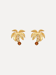 Oscar de la Renta Palm Tree Crystal Earrings