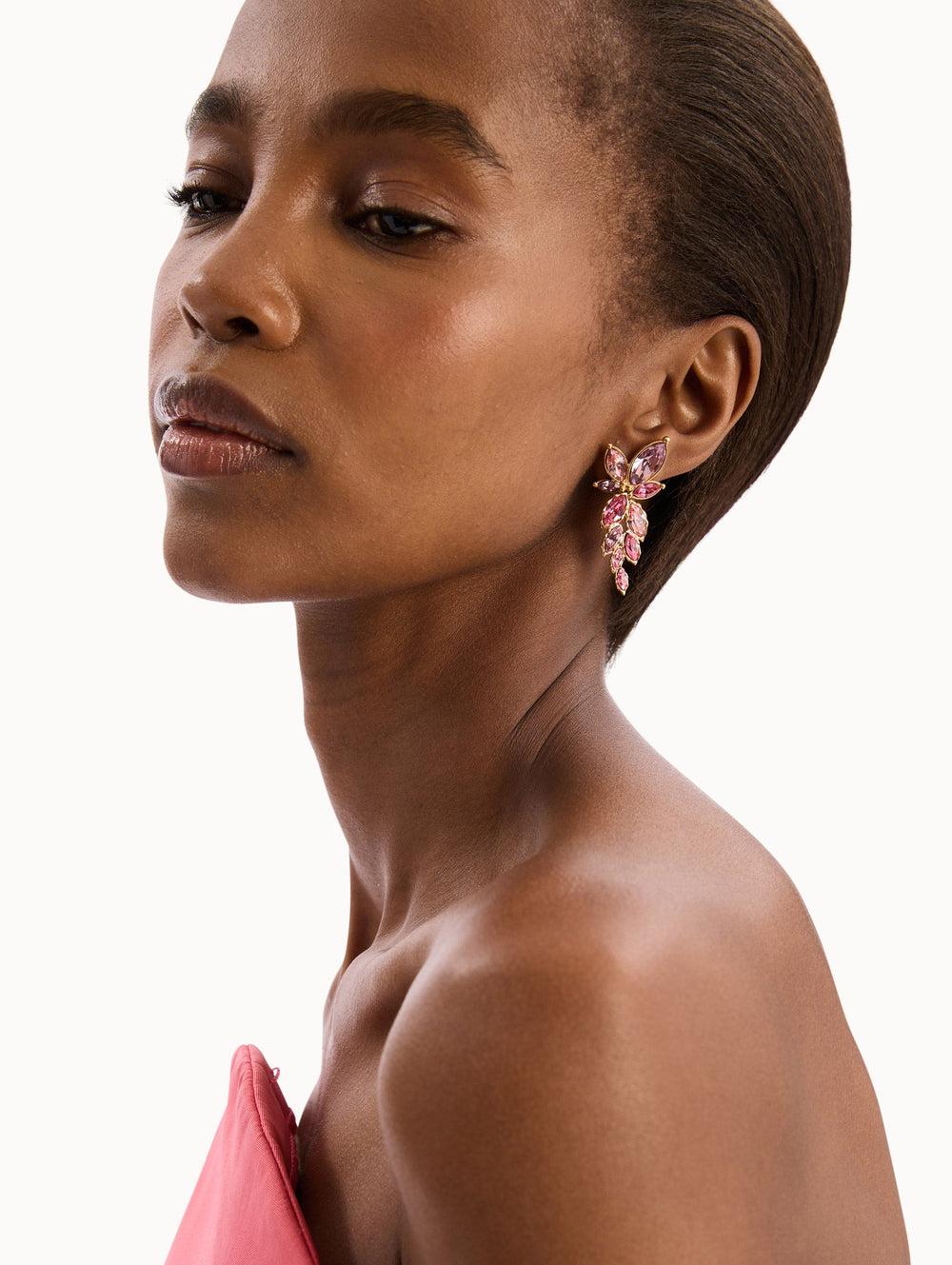 Oscar de la Renta Navette Crystal Drop Earrings