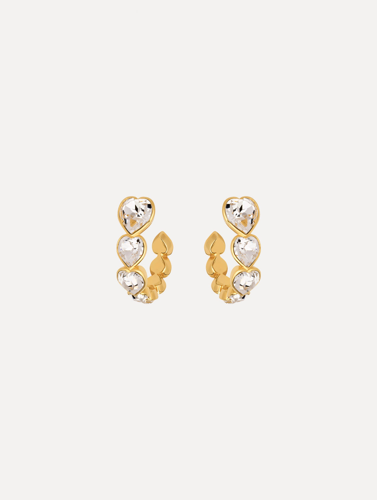 Oscar de la Renta Crystal Heart Hoop Earrings