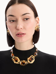 Oscar de la Renta Tortoise Stone Collar Necklace