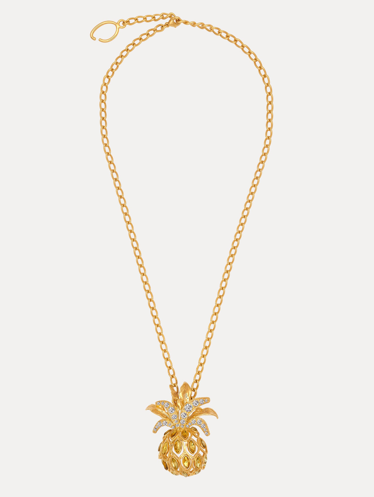 Oscar de la Renta Pineapple Pavé Pendant Necklace