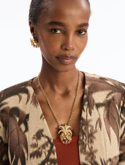Oscar de la Renta Pineapple Pavé Pendant Necklace