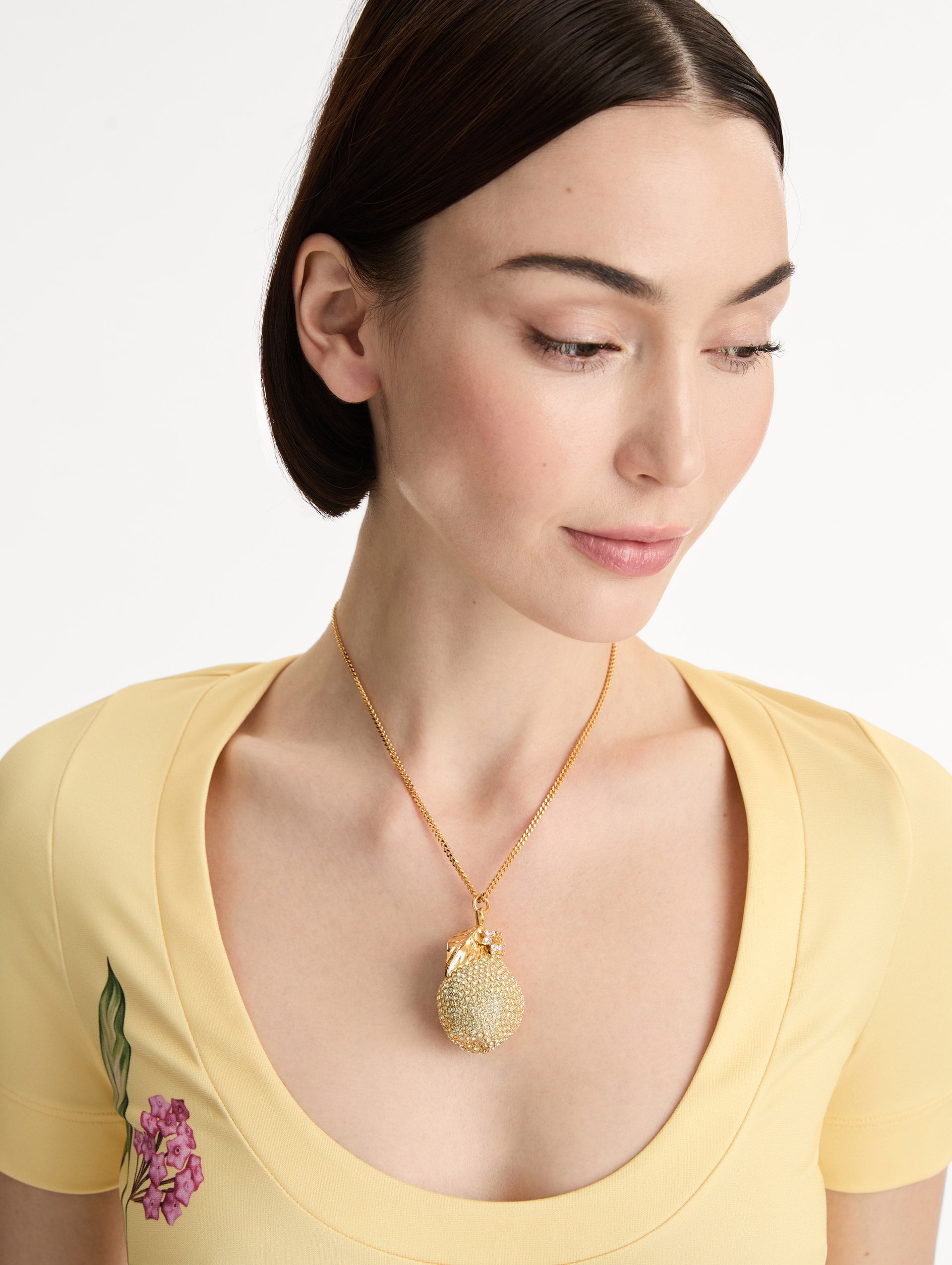 Oscar de la Renta Pavé Pear Pendant Necklace