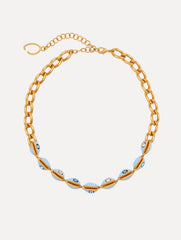 Oscar de la Renta Enamel Cowrie Shell Necklace