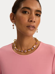 Oscar de la Renta Hammered Chain-Link Necklace
