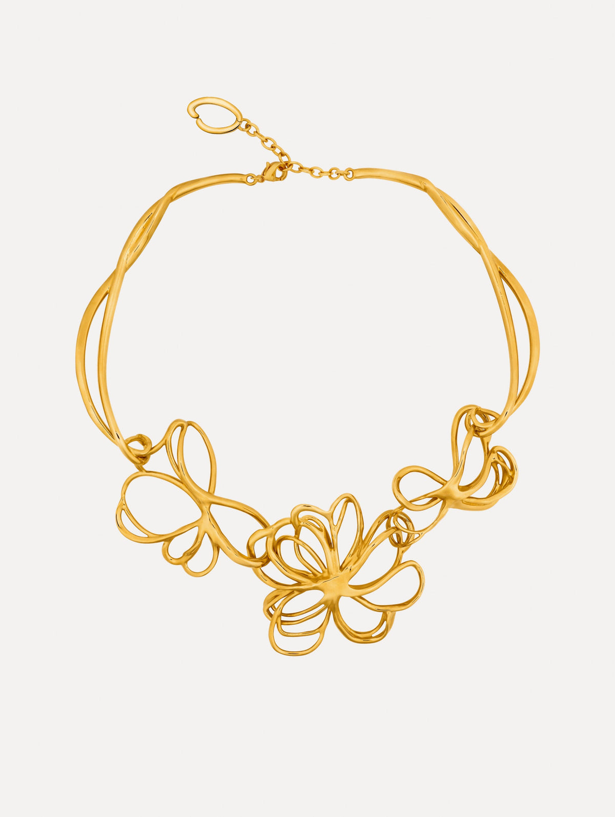 Oscar de la Renta Threaded Flower Necklace