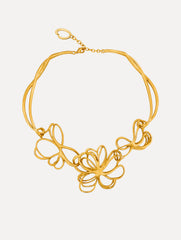 Oscar de la Renta Threaded Flower Necklace