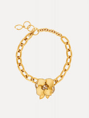 Oscar de la Renta Gold Blossom Chain-Link Necklace