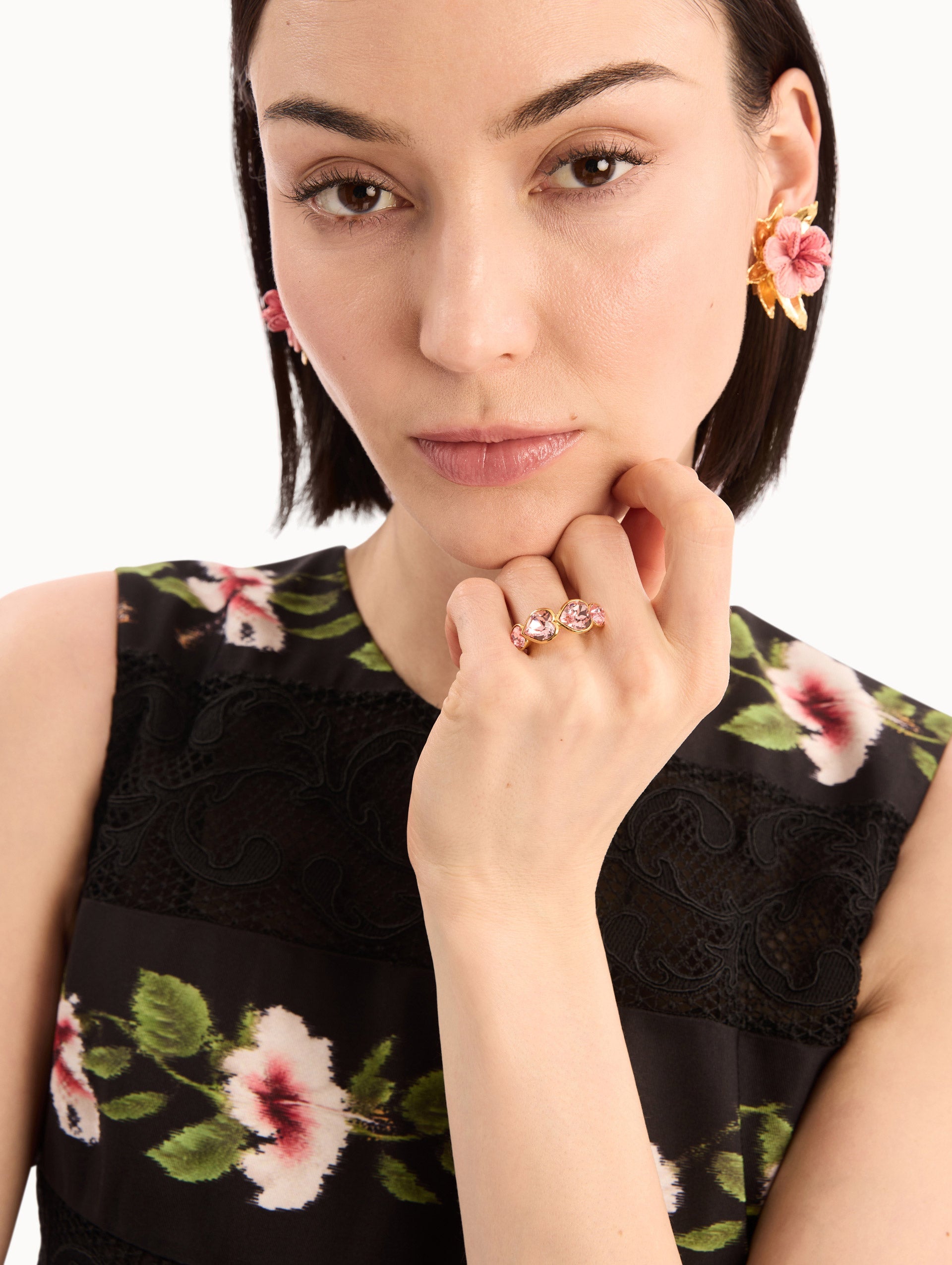 Oscar de la Renta Crystal Heart Ring