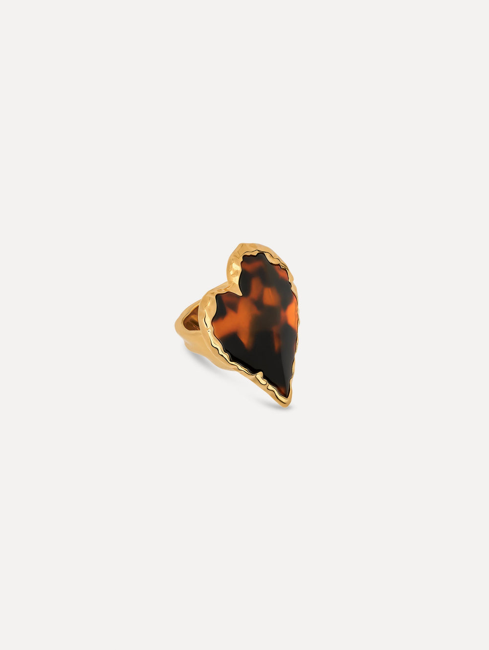 Oscar de la Renta Tortoise Stone Heart Ring