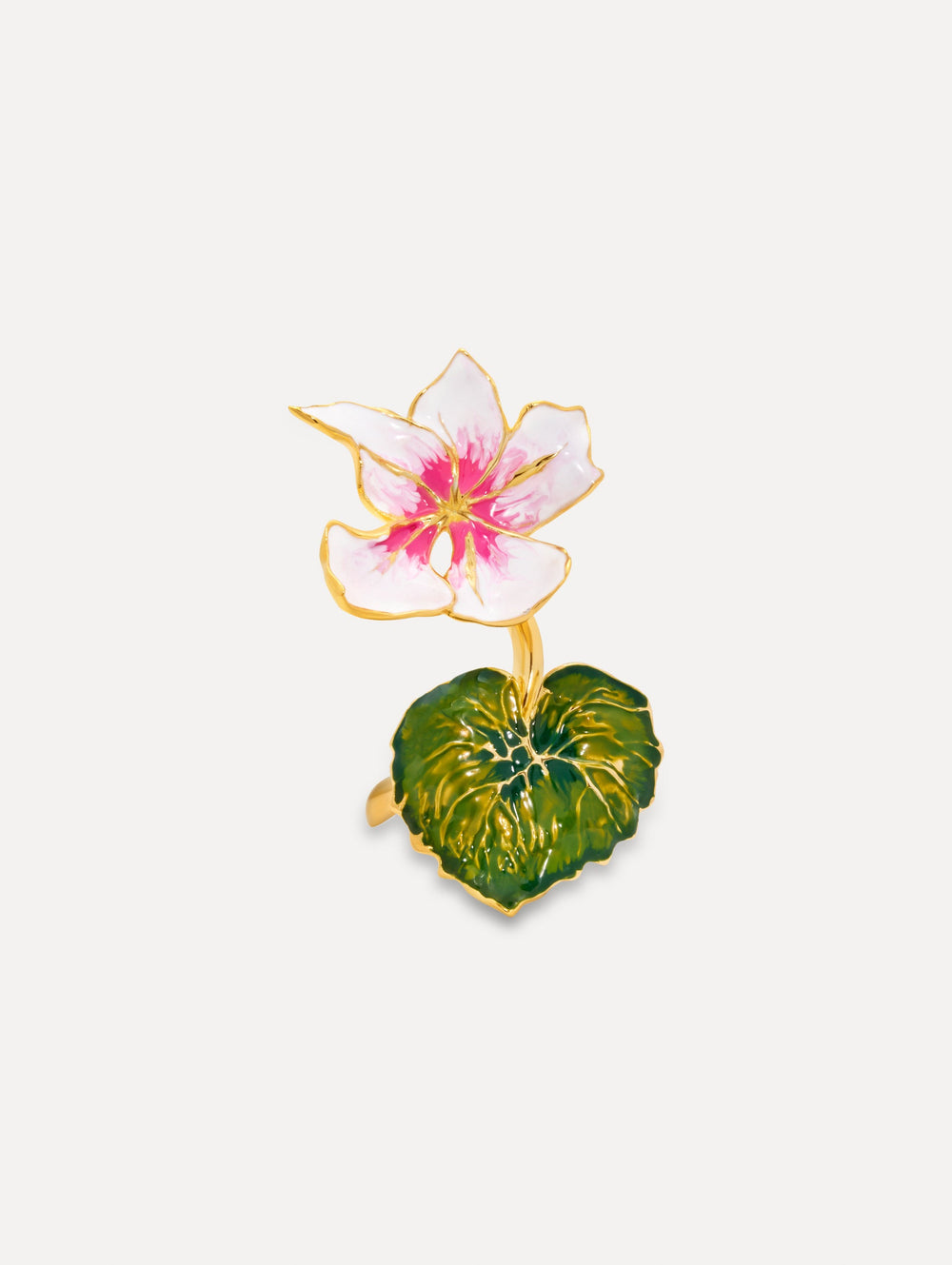 Oscar de la Renta Enamel Cyclamen Ring