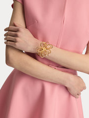 Oscar de la Renta Threaded Flower Cuff Bracelet