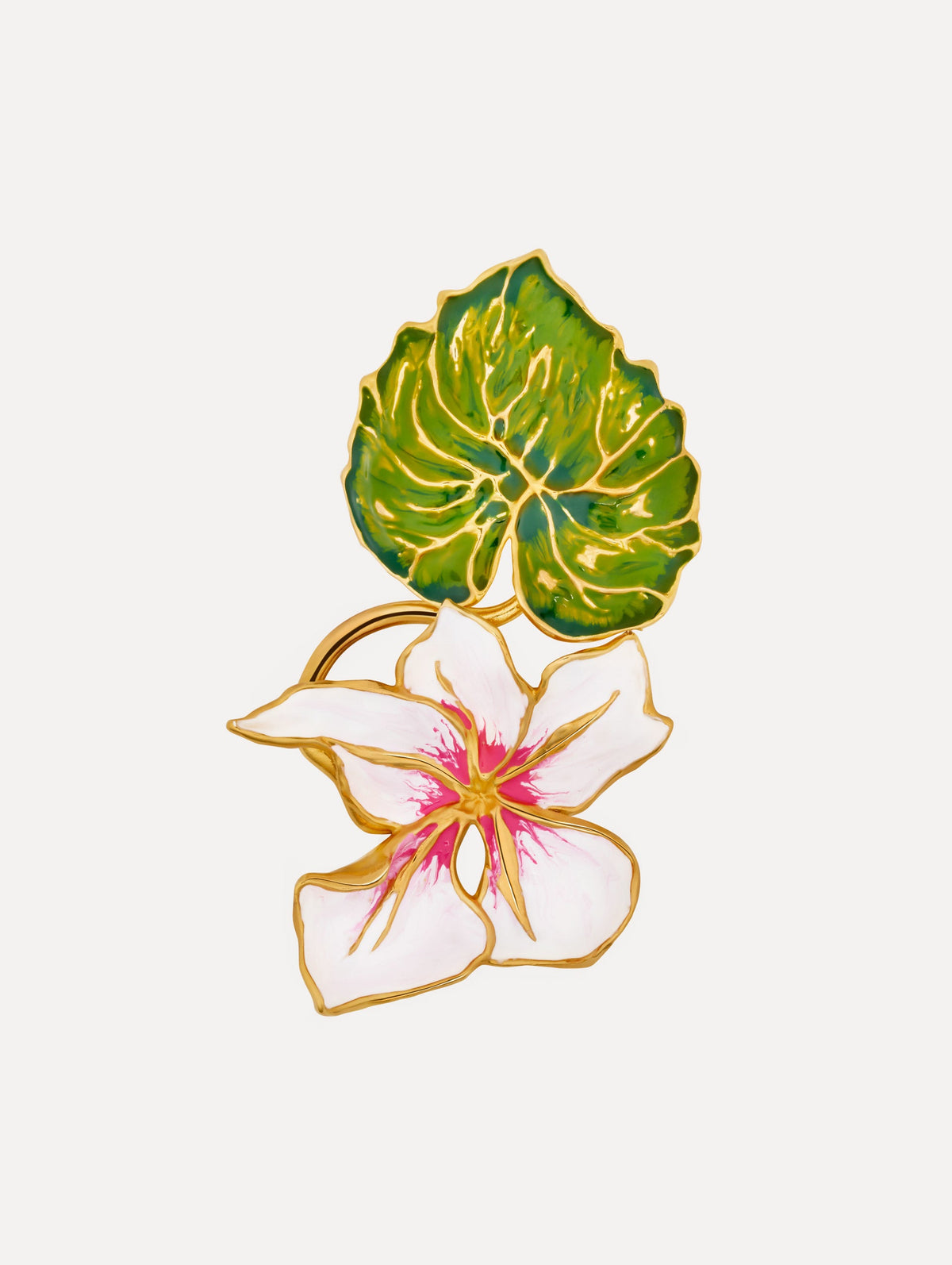 Oscar de la Renta Enamel Cyclamen Brooch