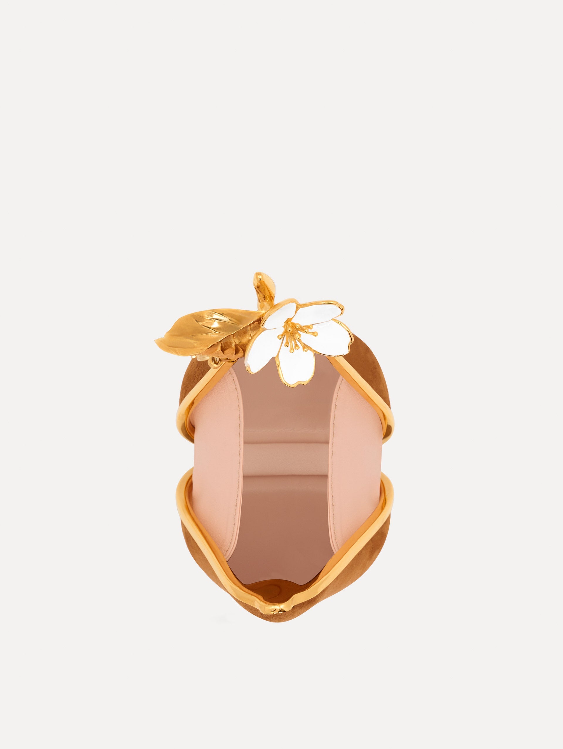 Oscar de la Renta Pear Minaudière in Suede