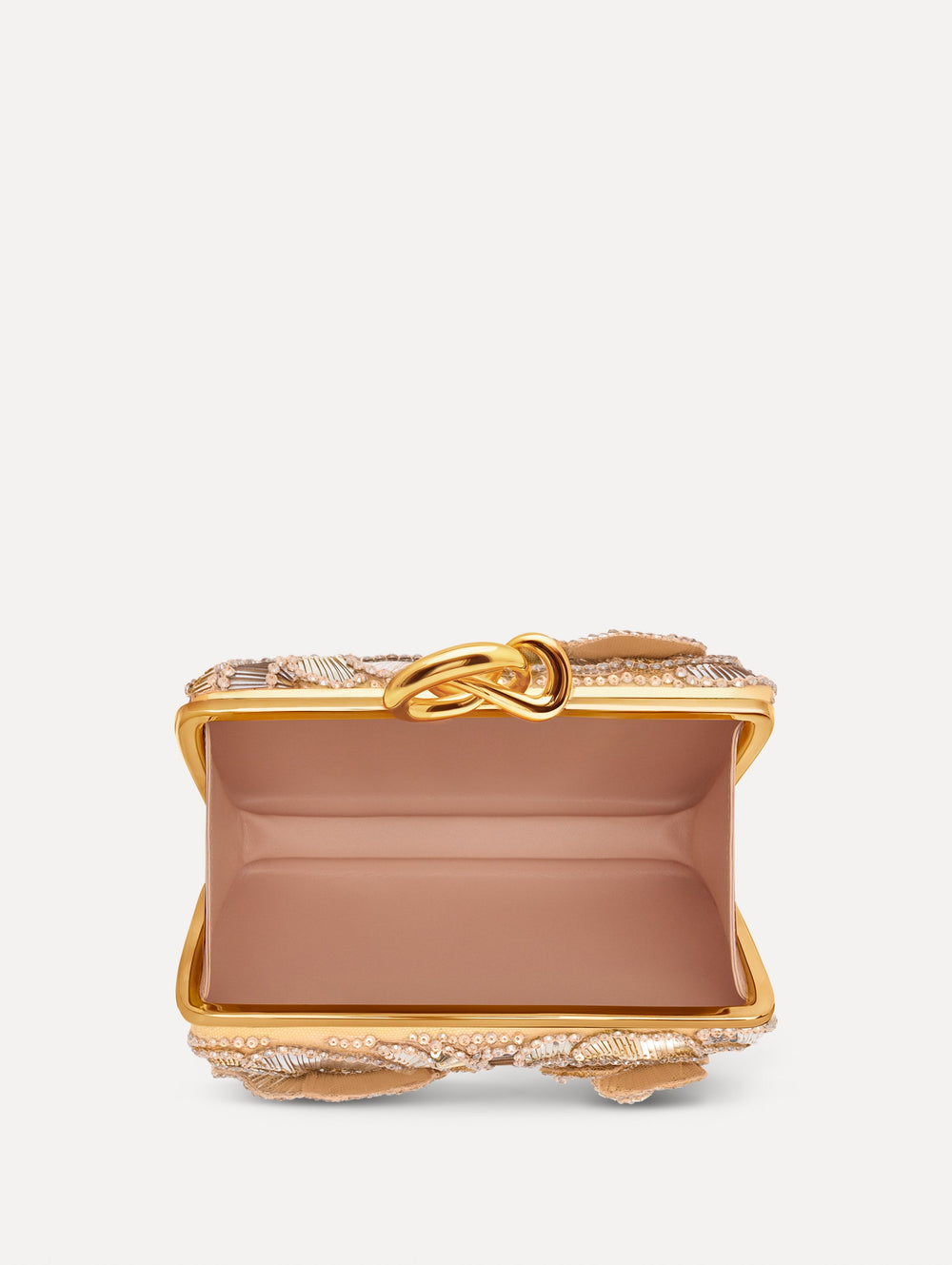 Oscar de la Renta Geometric Sequin Rosette Knot Minaudière