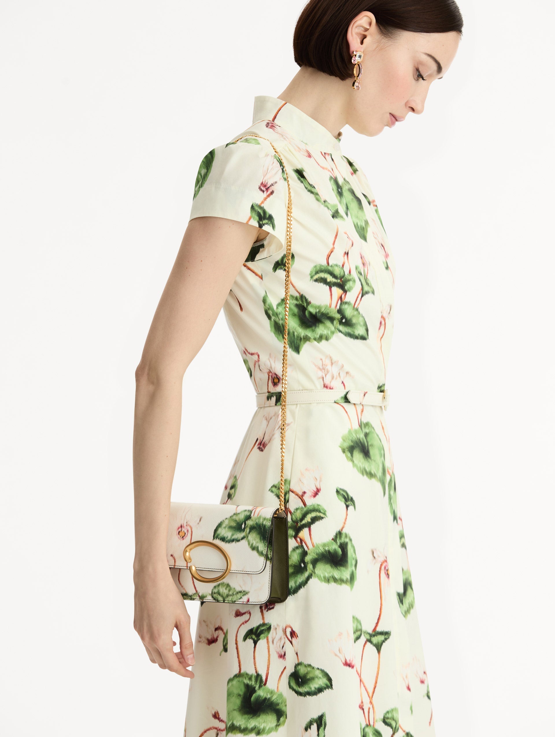 Oscar de la Renta Cyclamen-Printed O Pochette