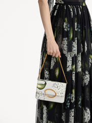 Oscar de la Renta Porcelain Flower-Printed O Pochette