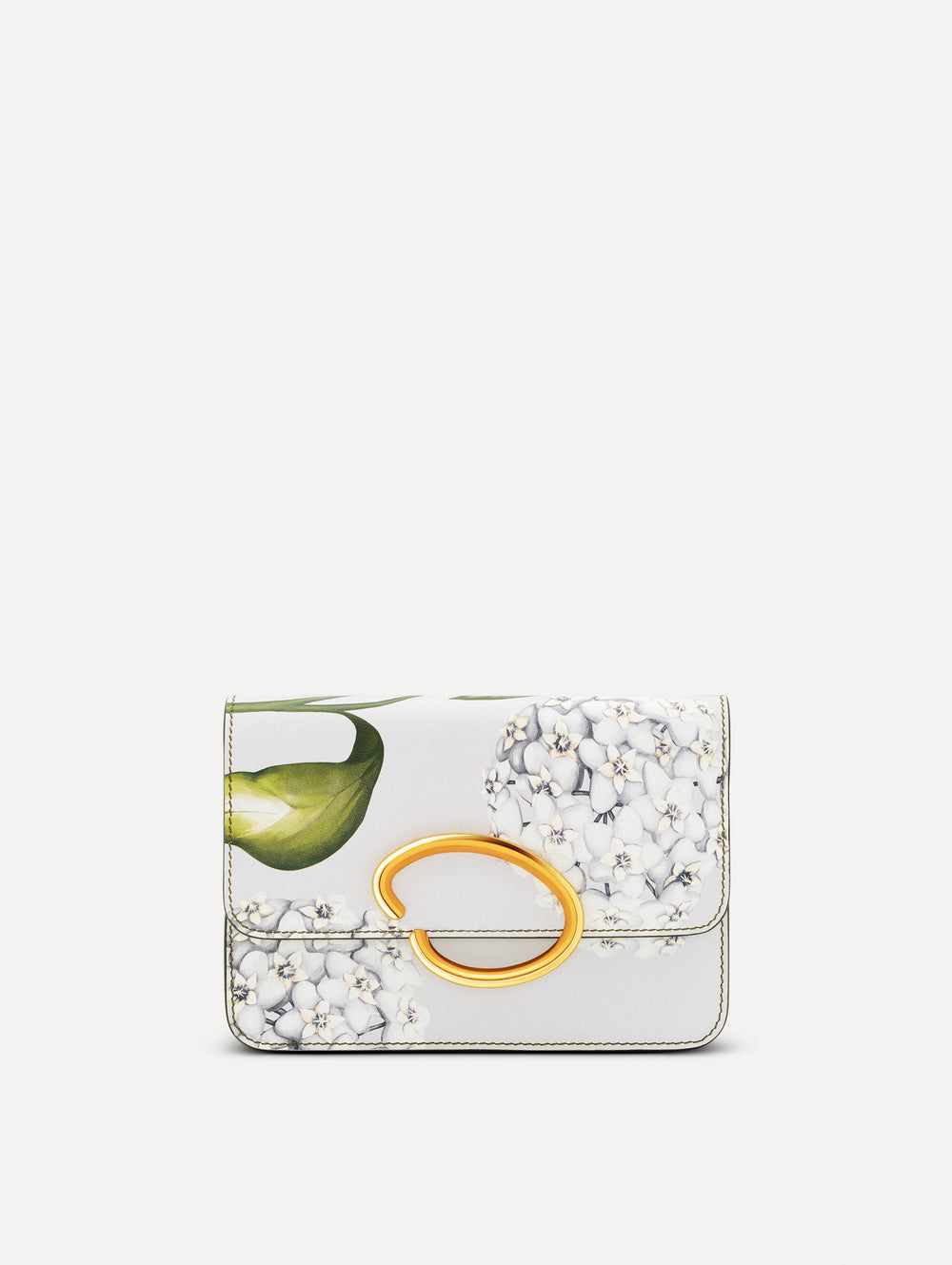 Oscar de la Renta Porcelain Flower-Printed O Pochette
