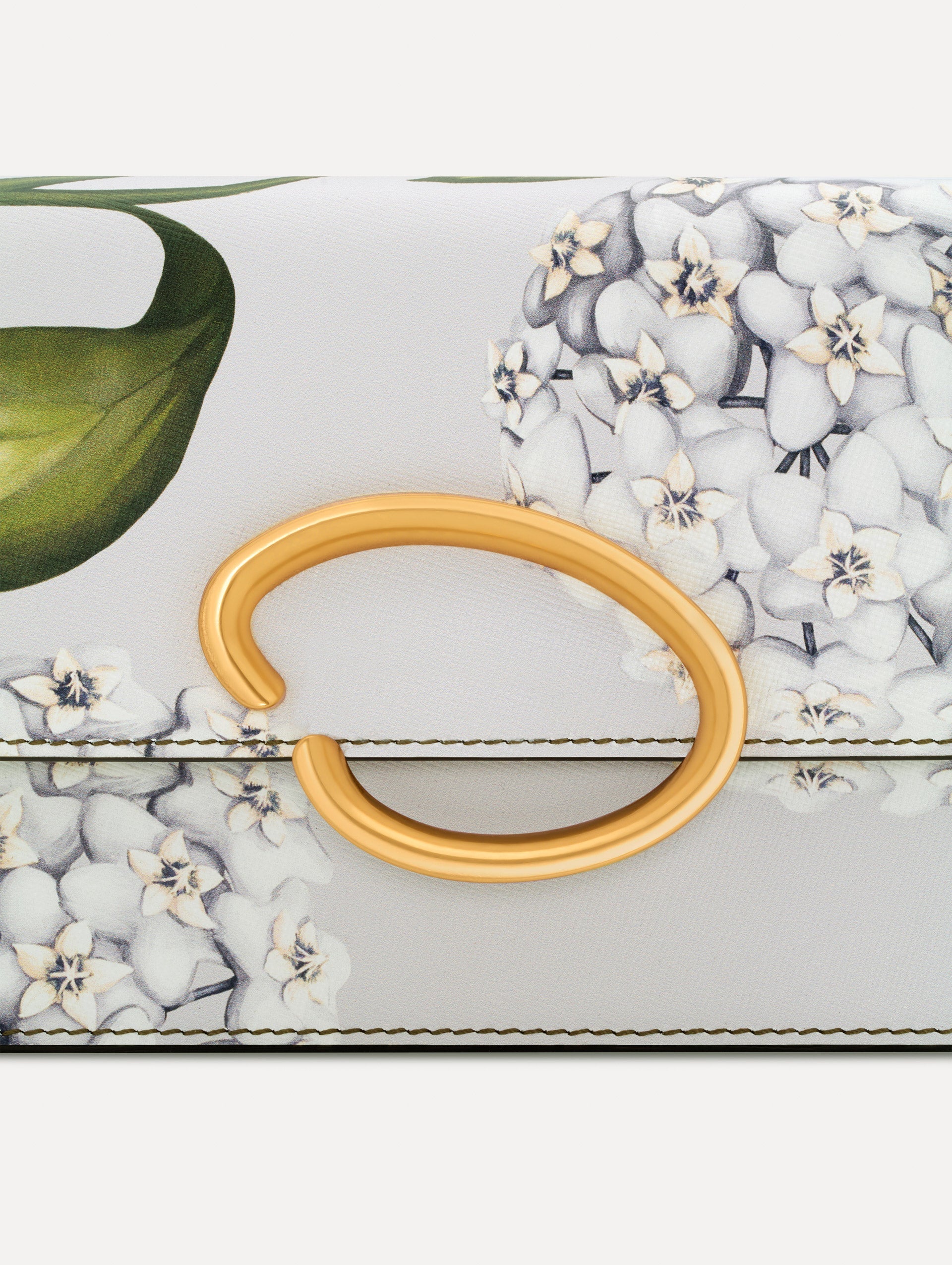 Oscar de la Renta Porcelain Flower-Printed O Pochette