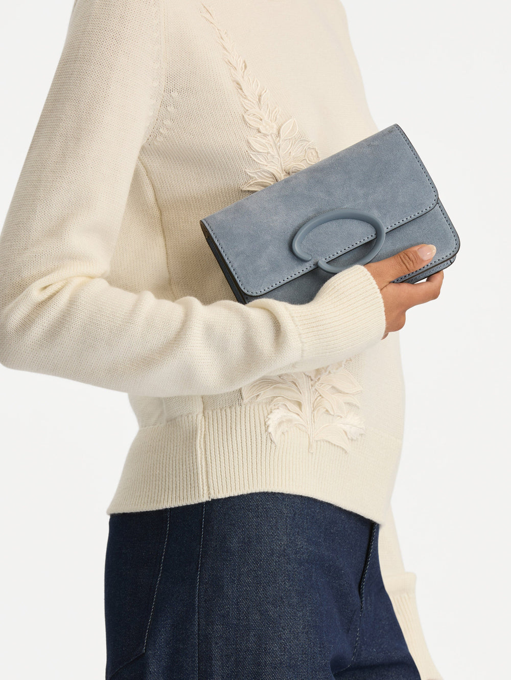 Oscar de la Renta O Pochette in Suede