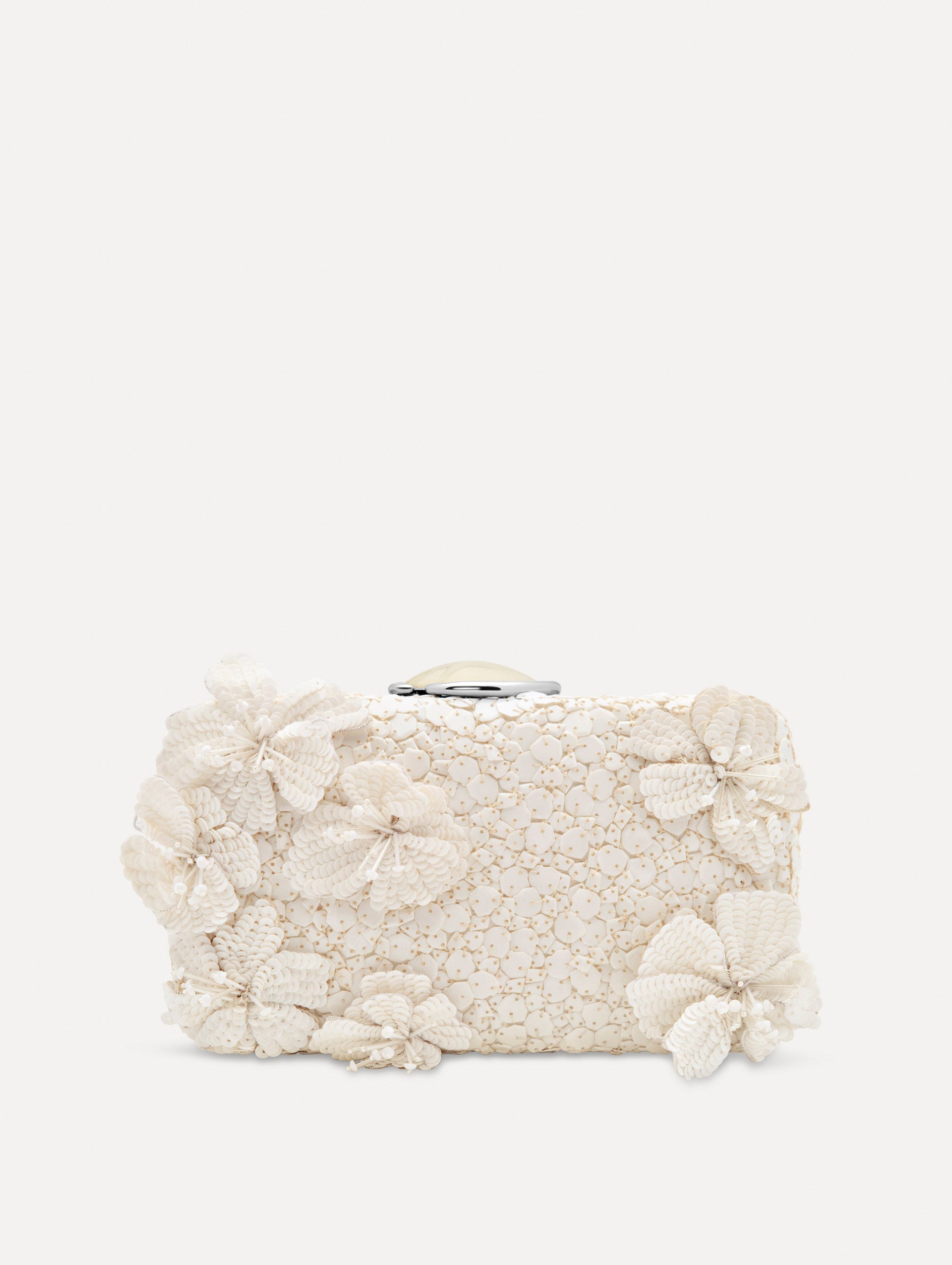 Oscar de la Renta Cherry Blossom Embroidered O Minaudière