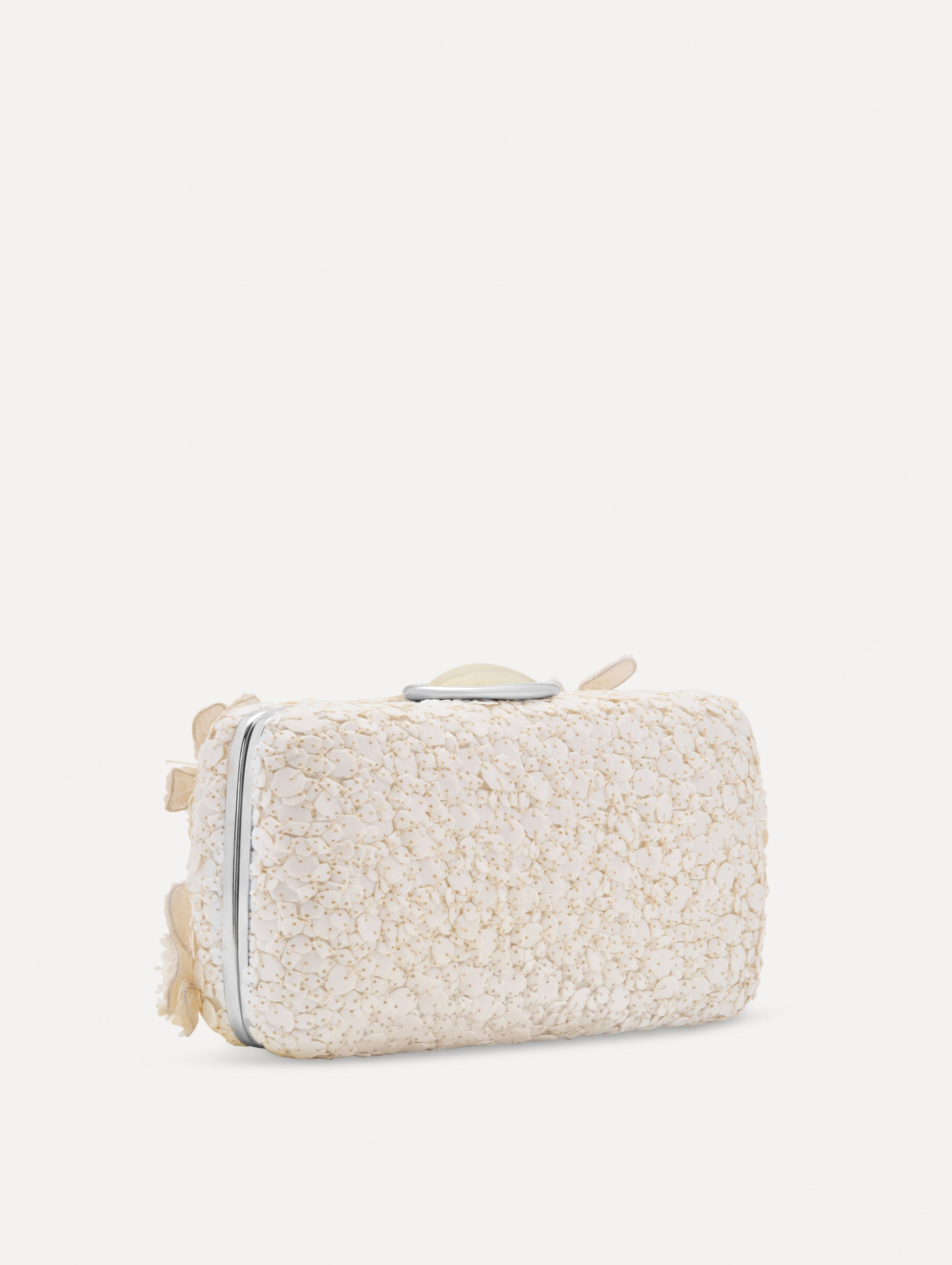 Oscar de la Renta Cherry Blossom Embroidered O Minaudière